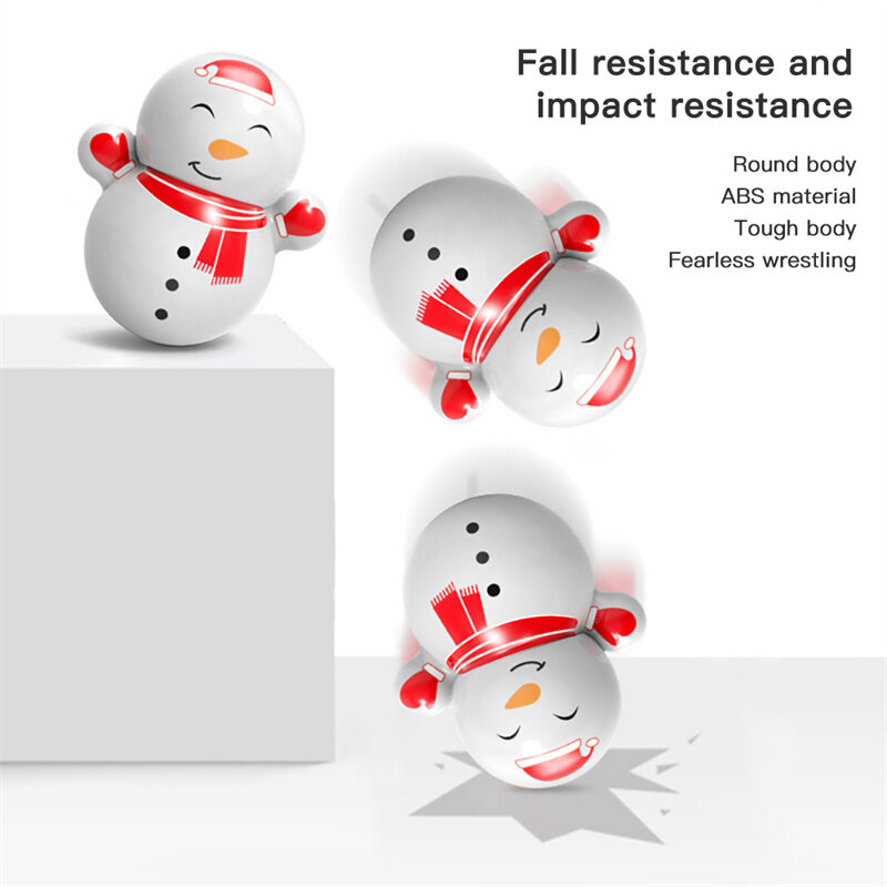 20 buah mainan edukasi menyenangkan, Tumbler Mini kartun manusia salju Penguin Desktop dekompresi ornamen kepala bergoyang hadiah kecil