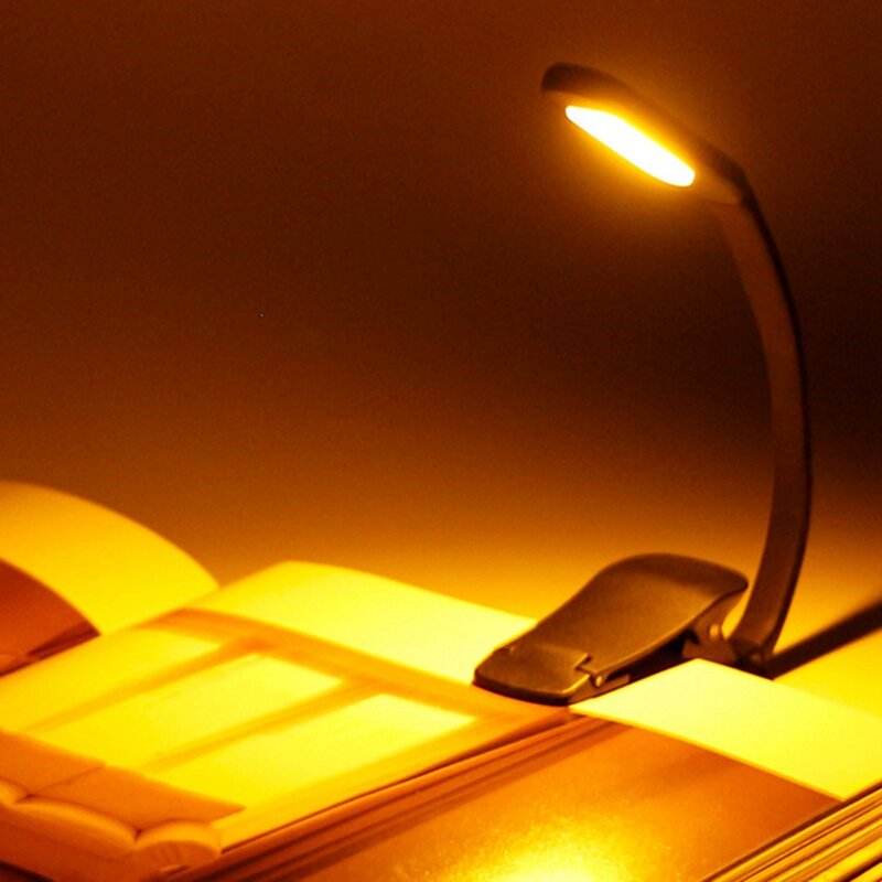 Lampu buku isi ulang, klip LED pada lampu baca untuk buku di tempat tidur, putih hangat, sempurna untuk anak-anak, tempat tidur & Perjalanan