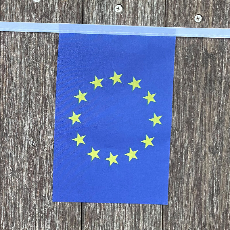 xvggdg  European Union bunting flags 14x21cm 20pcs/set Pennant EU String flags Banner Buntings Festival Party Holiday