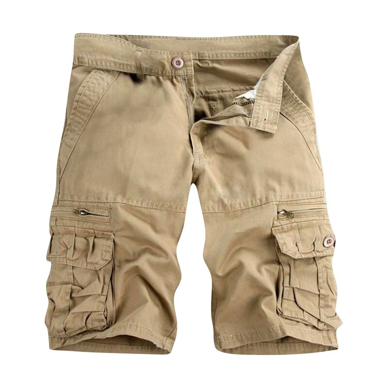 Herren Straight Cargo Shorts Sommer täglich kausale All-Match Workwear Shorts mit Taschen Frühling Outdoor Sport Fitness Shorts