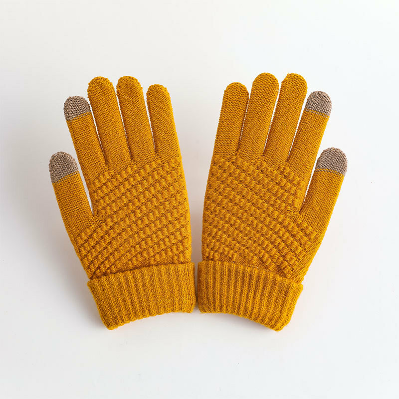 Zimowe rękawiczki damskie ciepłe rękawiczki pluszowe męskie i damskie modne rękawiczki do ekranu dotykowego zimowe ciepłe rękawiczki