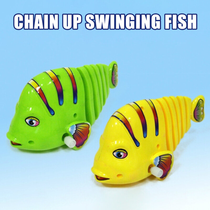 Plastic Wind-Up Wiggle Fish Toys para crianças, design vívido e encantador, brinquedos interativos pai-filho, diversão sem fim
