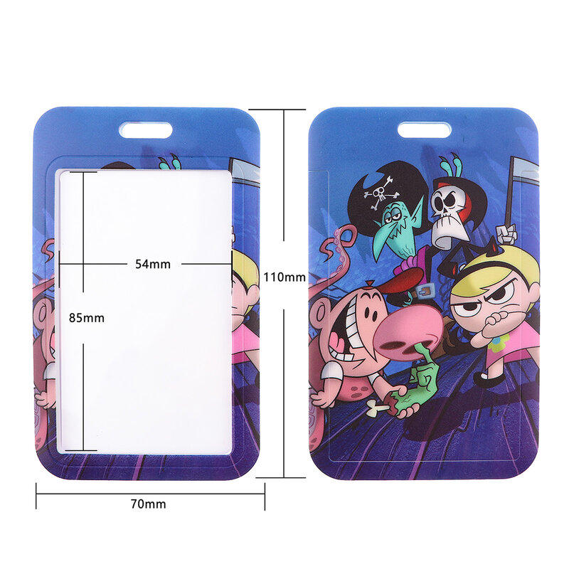 Cartoon Office ID Card Holder Cute Neck Strap Lanyards Phone USB Badge Holder Card Cover Key Chain Accessories Gifts for Kids