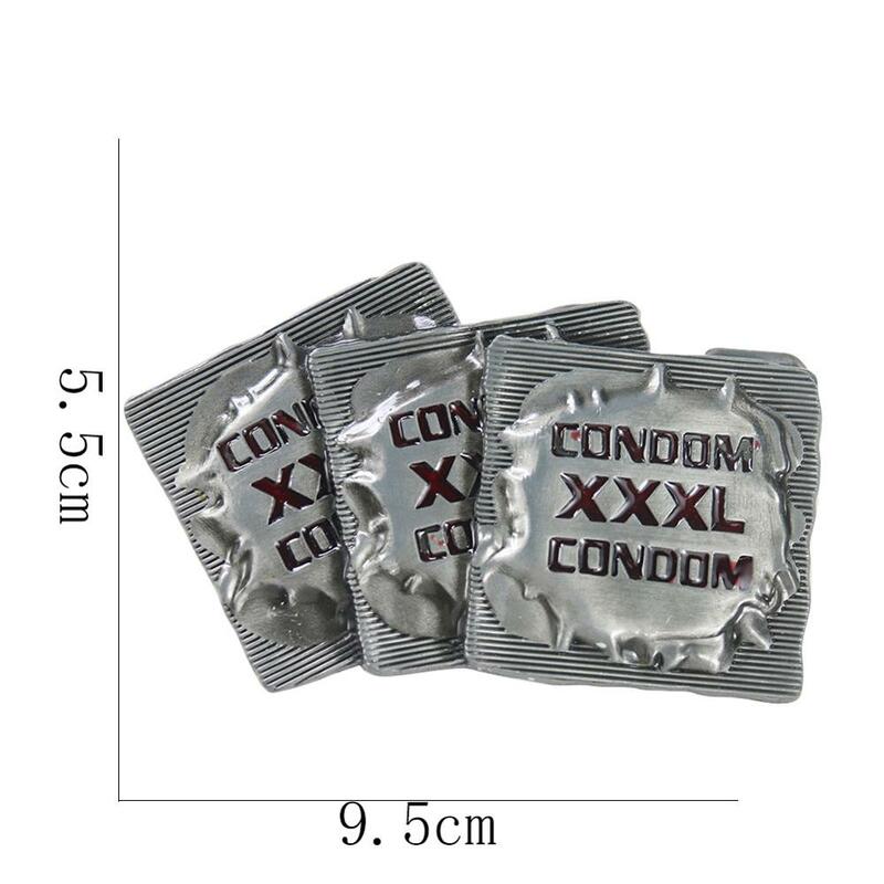 Amusing XXXL Condom Belt Buckle Pewter Finish Luxurious Cowboy Men Jeans Gift Sexy Pin Buckles Leather Craft Strap Free Shipping