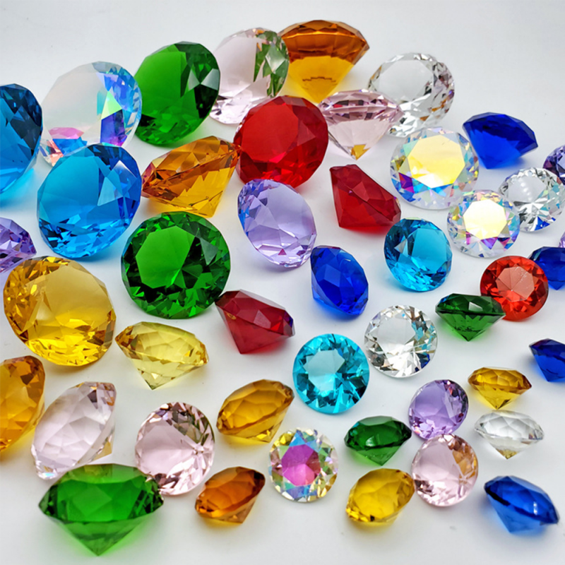 10 colori cristallo a forma di diamante fermacarte Decor taglio vetro gigante gemma gioielli da sposa ornamento di natale regali
