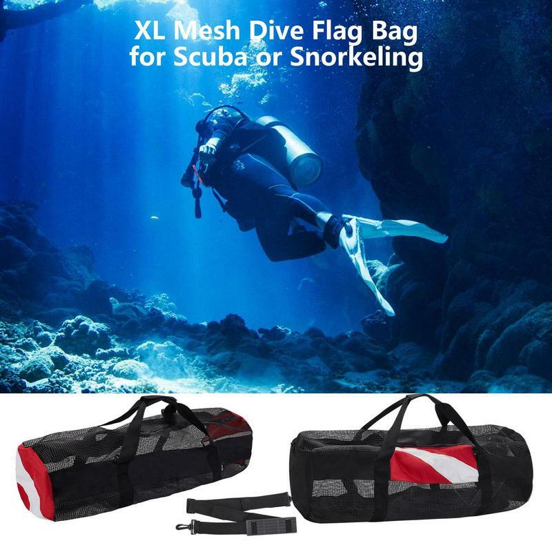 Mesh Dive Bag Durable Strong Load Bearing Wide Firm Handle With Zipper Safer Swimming Storage Bag Scuba Diving Water Sports Bags