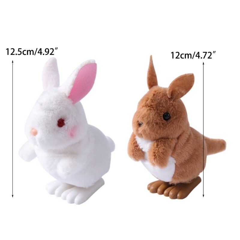 ジャンプウサギのおもちゃ手巻きおもちゃ子供のためのバニー手巻きおもちゃぬいぐるみウサギのおもちゃカンガルー手巻きおもちゃ教育クロールおもちゃ
