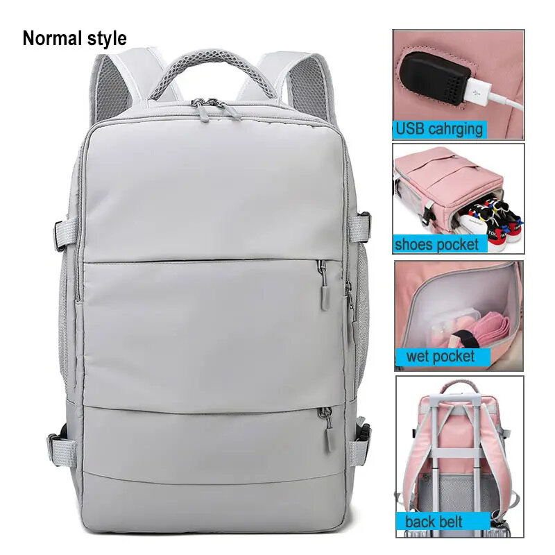 Waterproof Students Daypack Mochila Business Backpacks USB Charge Extendible Travel Backpack Laptop Bag Large Luggage Rucksack
