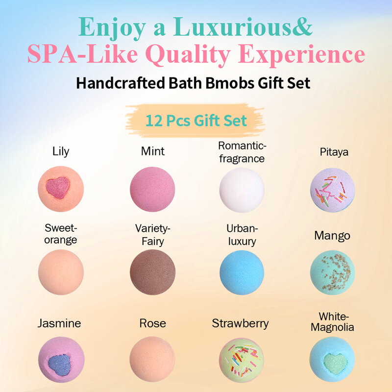 Set regalo bomba da bagno palline di sale da bagno bombe da bagno con olio essenziale per la pelle idratante Fizzy Spa Bath Bubble Bomb odore aromatico
