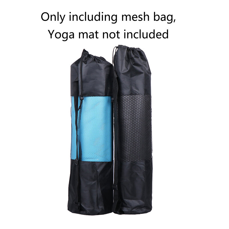 Sac de sport portable respirant avec sangles réglables, sac de rangement en maille, convient à la plupart des tapis de yoga, sac en polymères de yoga noirs