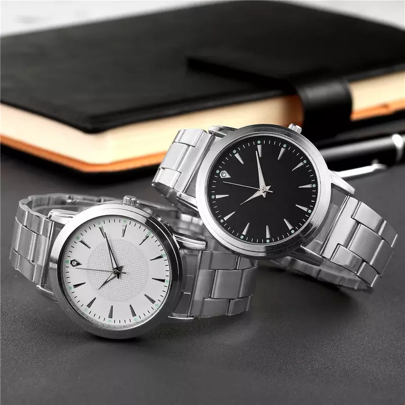 Relógios de pulso de quartzo em aço inoxidável para mulheres, cinta prateada, relógios casal diamante, moda luxuosa, venda quente, 2024