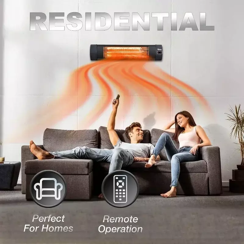 Dr Infrared Heater DR-238 Carbon Infrared Outdoor Heater for Restaurant, Patio, Backyard, Garage, and Decks, Standard, Black