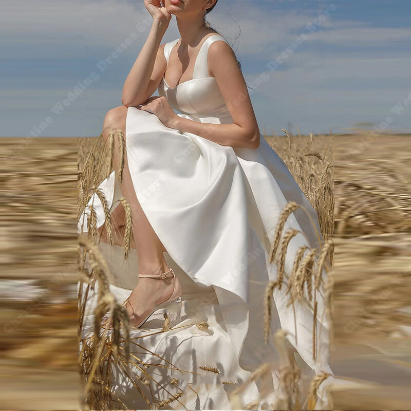 Eleganti abiti da sposa da donna Sexy a-line Sweetheart abiti senza maniche su misura lunghezza di lavaggio principessa Vestidos De Novia 2024
