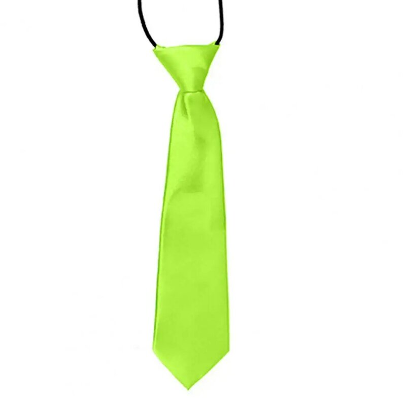 Dasi modis untuk anak laki-laki, dasi berwarna polos elastis bersirkulasi untuk pernikahan
