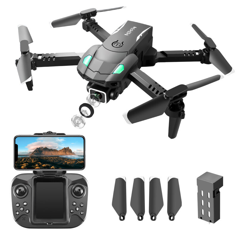 S128 Mini dron 4K kamera HD trójstronne unikanie przeszkód ciśnienie powietrza stała wysokość profesjonalnych zabawek składany Quadcopter