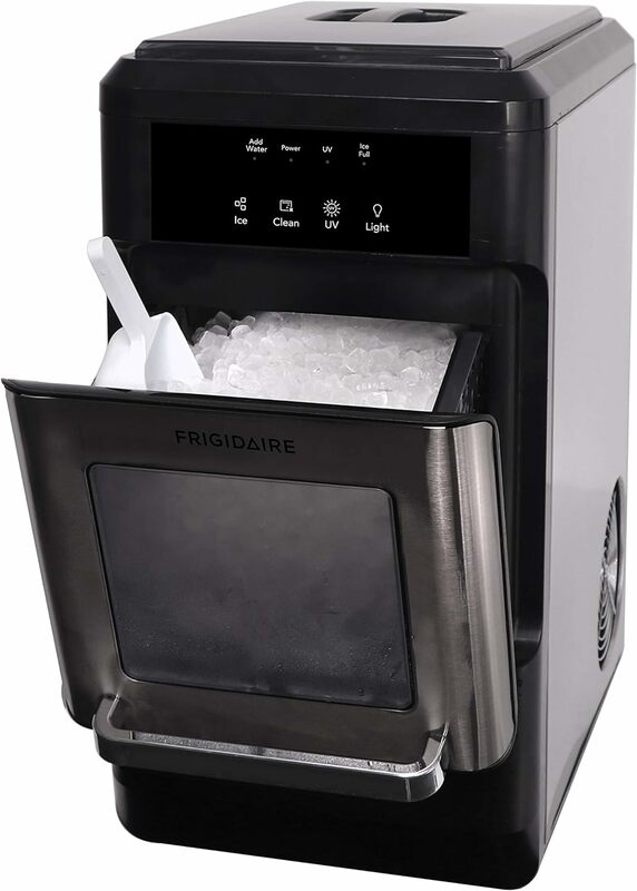 Whirlpool Bancada Crunchy Nugget Ice Maker, função de auto limpeza, EFIC235-AMZ, 44lbs por dia