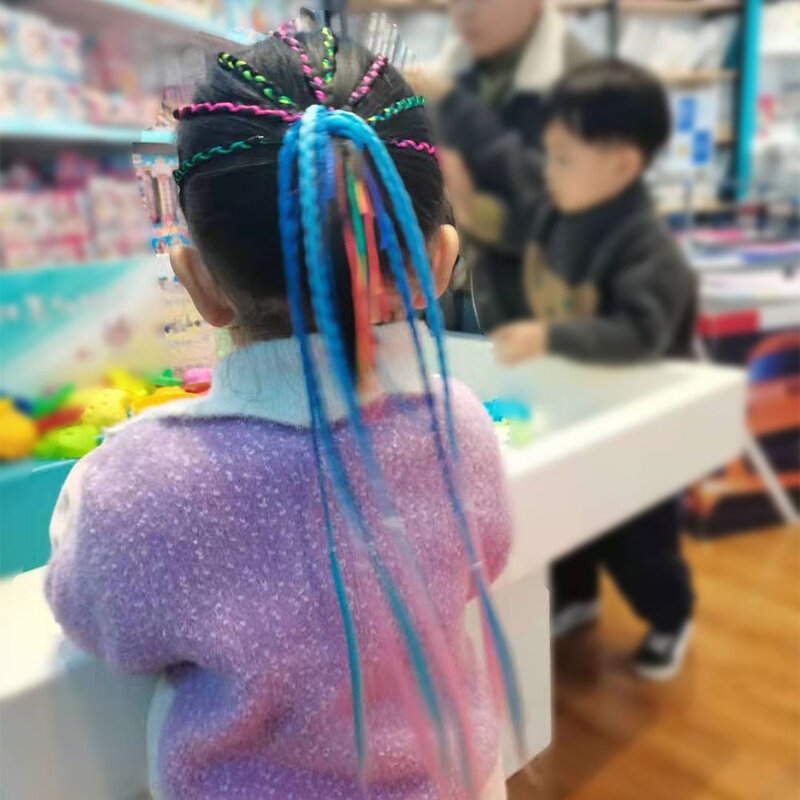 Children's performance ponytail braid colorful hair extension rope