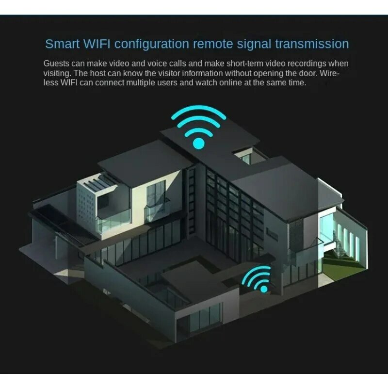Bel pintu Video Wifi, kamera pintu pintar interkom telepon dengan deteksi gerak tahan air untuk keamanan rumah