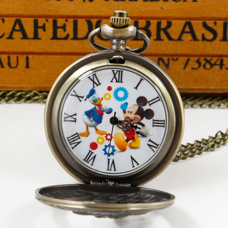 Reloj de bolsillo de cuarzo clásico para niños, collar Fob con cadena colgante, regalo, gran oferta