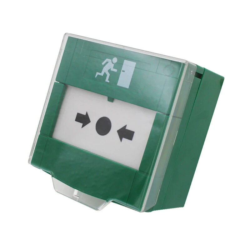 Interruptor de alarma de incendios de cristal de emergencia reiniciable, interruptor de liberación de puerta, botón de liberación urgente con cubierta