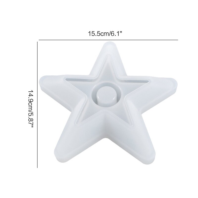 F42F Khuôn giữ nến hình ngôi sao năm cánh Làm khuôn để trang trí nến DIY