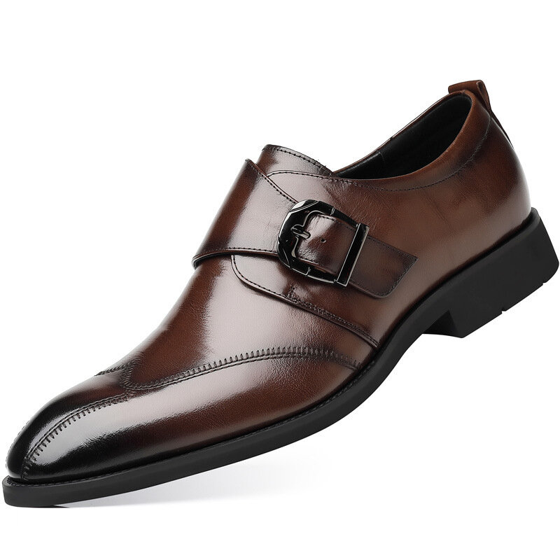 Sepatu Brogue pria ukuran besar 38-48, sepatu Formal bisnis selop, sepatu kulit modis, sepatu Brogue ukuran besar 38-48