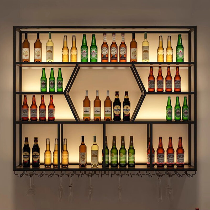 Bottle Commercial Wine Cabinets Buffet Drink Hanging Inverted Wine Cabinet Restaurant Whisky Cremalheira De Vinho Club Furniture