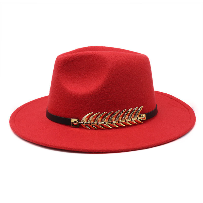 หมวกแจ๊สปีกกว้างขนแกะสำหรับผู้หญิงหมวกสำหรับตกแต่งโบสถ์หมวกทริลบี้สำหรับผู้ชายของขวัญคริสต์มาส