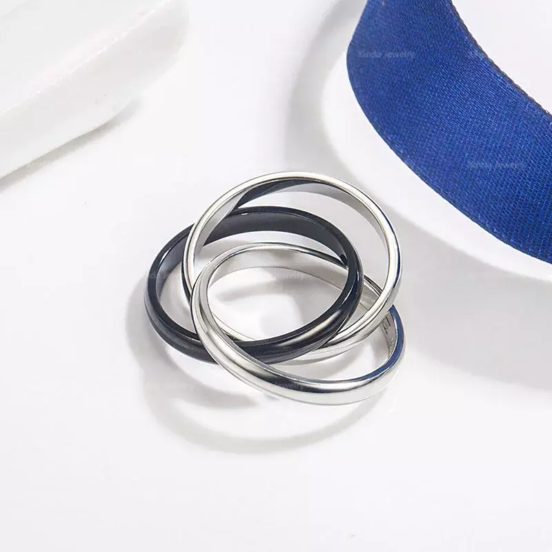 Desain Klasik S925 perak murni cincin Trinitas untuk wanita minimalis modis merek mewah perjamuan perhiasan Pasangan