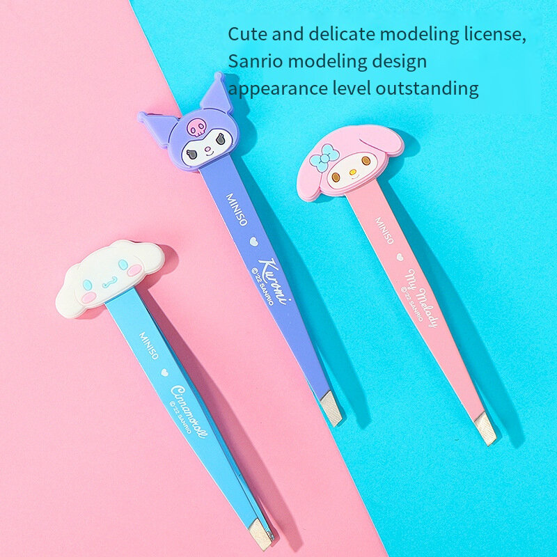 Kuromi Sanrio Anime Cute Girl Heart Tweezers Eyelash Curler Kawaii My Melody  Cinnamoroll Eyebrow Clip Set Women Toys Gifts