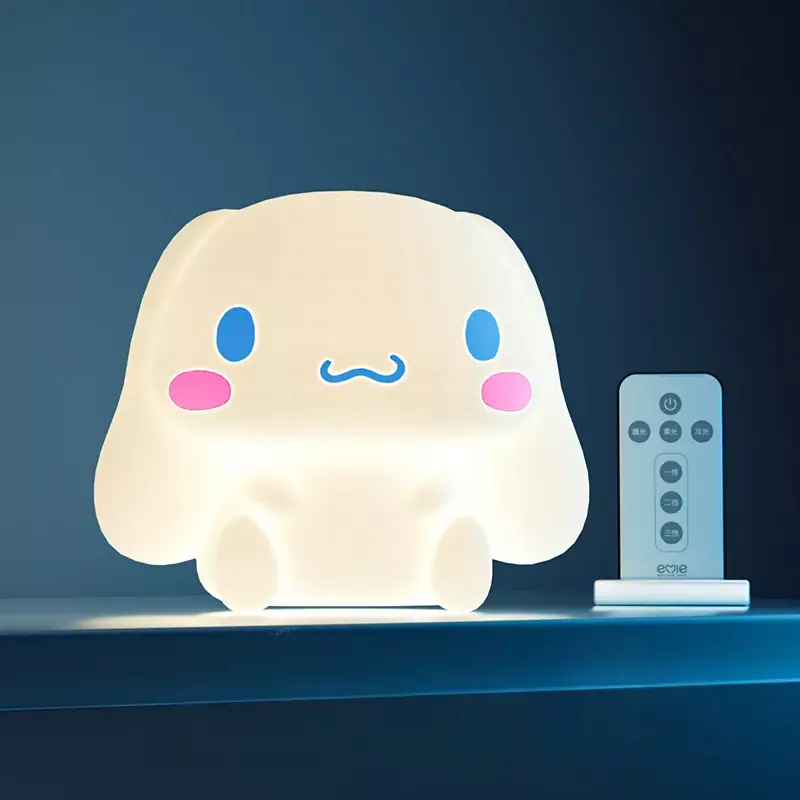 Nowe Anime lampka nocna Sanrio Cinnamoroll łóżko sypialniane do spania ochrona oczu miękka lampa lampa biurkowa dziecko świąteczny prezent