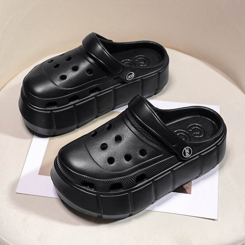 Zapatillas de baño antideslizantes para mujer, sandalias con agujeros para el hogar, interior, jardín, playa, zapatillas planas, zapatos suaves para vadear