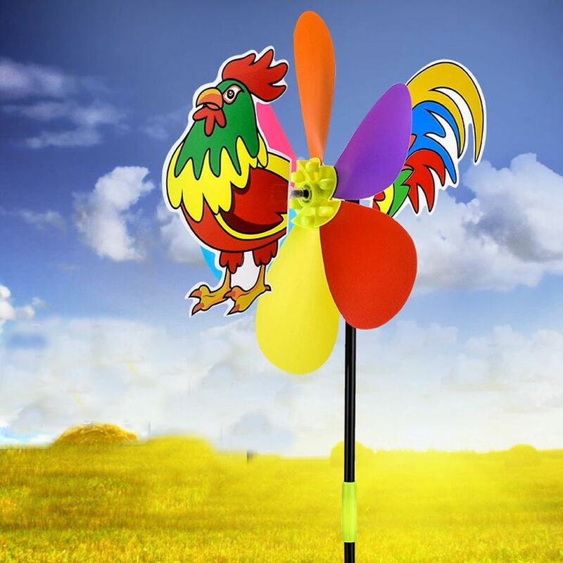 Impermeável colorido Pinwheel Windmill para crianças, brinquedos do cão, borboleta, abelha, decoração ao ar livre, casa, jardim, quintal