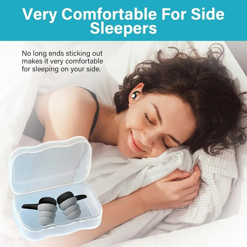 Tapones de silicona reutilizables para los oídos, tapones cómodos con cancelación de ruido para natación, protección para flotadores, 3 piezas