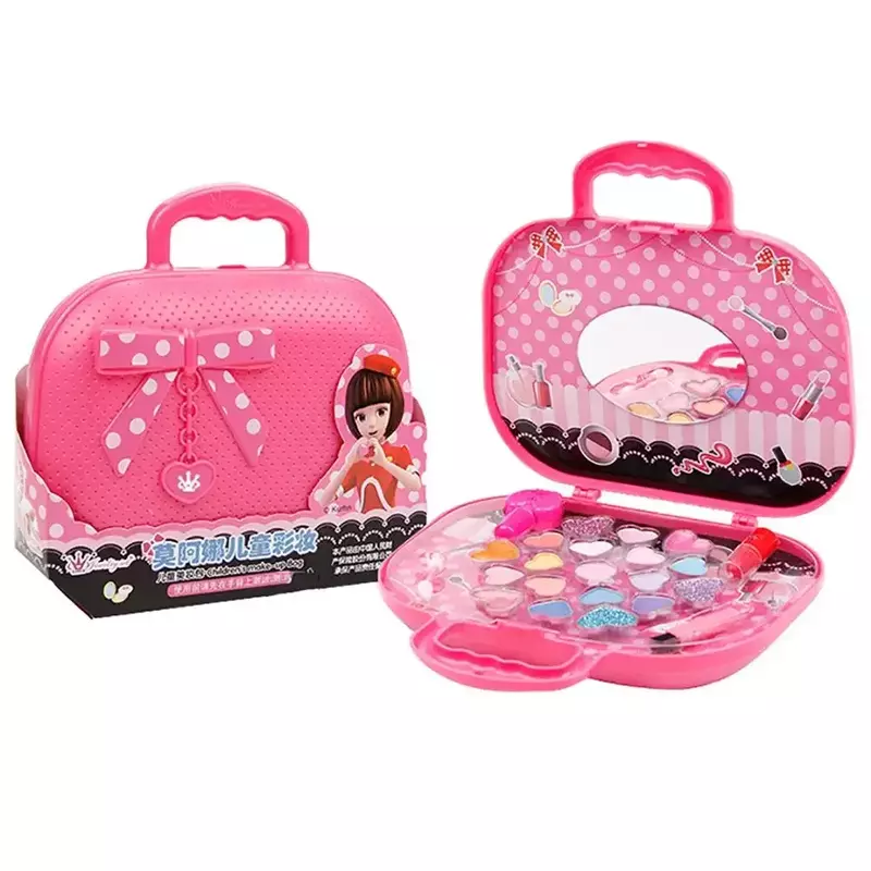 Pudełko do makijażu dla dzieci kosmetyki zestaw księżniczki bezpieczne nietoksyczne szminki lakier do paznokci domek do zabawy dla dziewczynki zabawki prezenty na urodziny, boże narodzenie