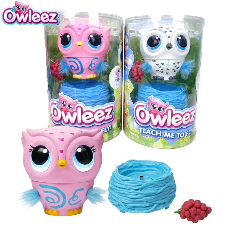 Owleez-búho volador Original para niñas, juguete interactivo con luz y sonido, accesorios para muñecas, casa de juegos, regalos de vacaciones