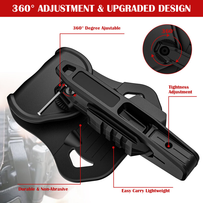 Glock 9Mm/Sw40/357 Pistolen Kanonholster Met Een Railkanonholster Voor Alle Dubbele Stapels