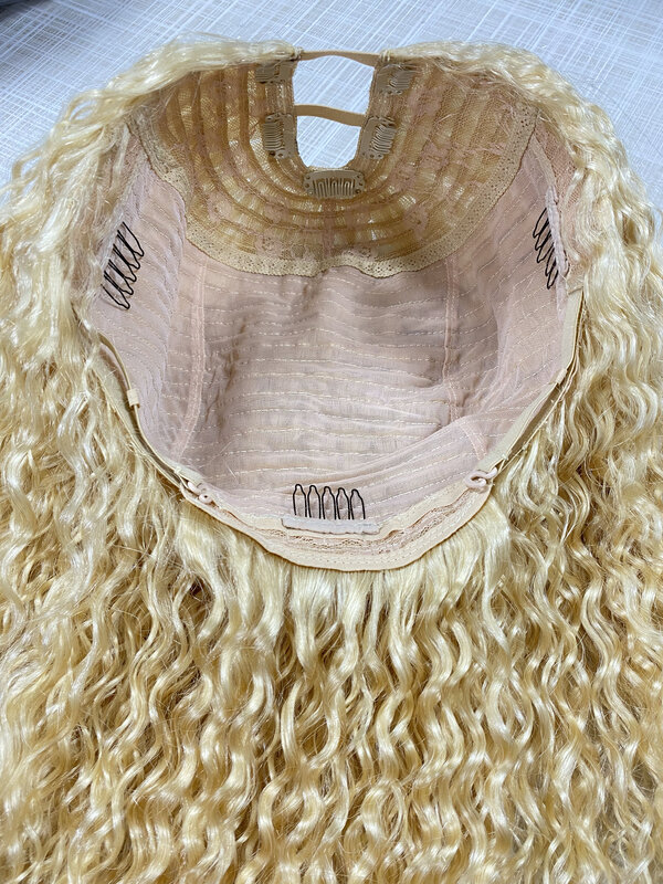 Perruque brésilienne bouclée en forme de U pour femme, vague d'eau, cheveux naturels, sans colle, densité 150, 14 "-28"