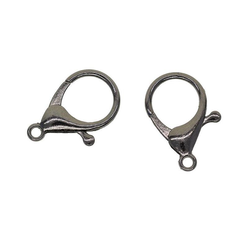 2x 10Pcs Curved Lobster Claw Clasps Jewelry Findings Keychain Rings