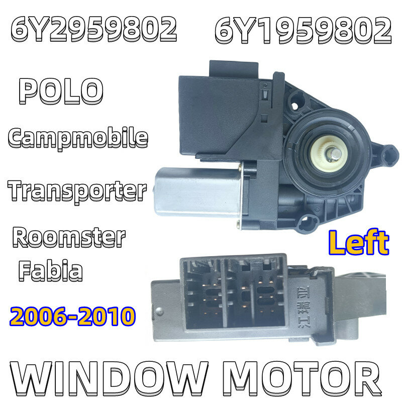 MOTOR de ventana de coche, Polo Transporter Campmobile Roomster Fabia 2006-2010 6Y1959801 6Y1959802 6Y2959801 6Y2959801