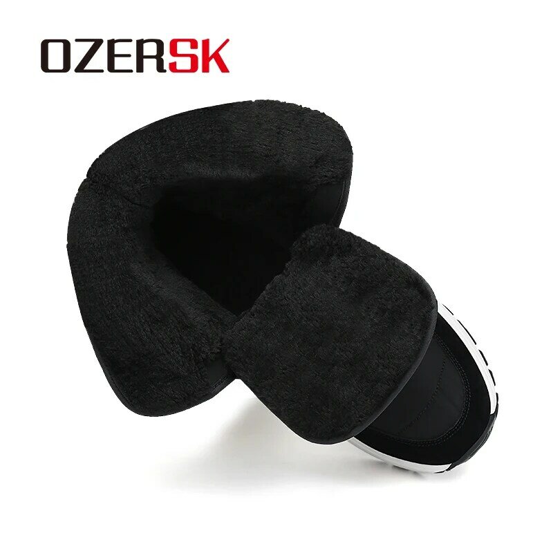 OZERSK New Waterproof Winter Snow Boots Lace Up Non-Slip Fashion Fur Comfortable Casual Handmade Plush Warm Boots For Women
