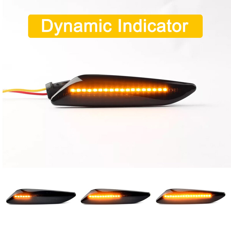 Smoked Lens Waterproof Dynamic LED Side Fender Marker Lamp Flowing Turn Signal Light For Fiat Tipo typ (356) 2015-2020