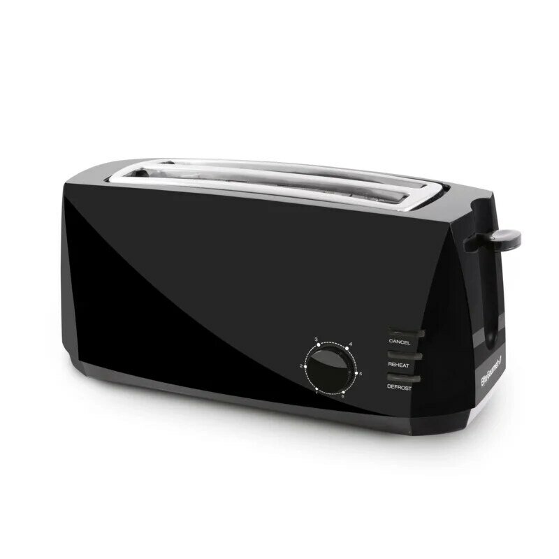 Elite Gourmet ECT4829BX New 4 Slice Long Slot Cool Touch Toaster, Black