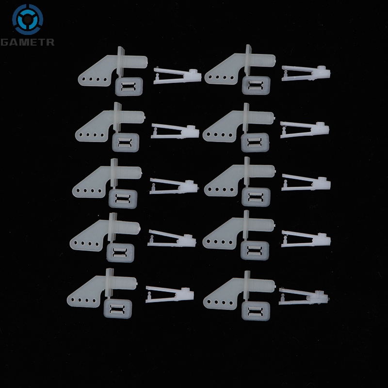 10Sets Medium Lock On Nylon Control Horn And Clevis Set Rudder Servo Ailerons Elevators For RC Fixed Wing Airplane Parts
