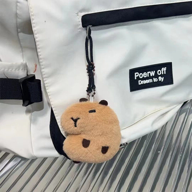 Animal en peluche doux créatif Capybara, étoile au beurre, jouet couineur, pendentif de sac de dessin animé, clé, sac à dos, porte-clés de sac de voiture