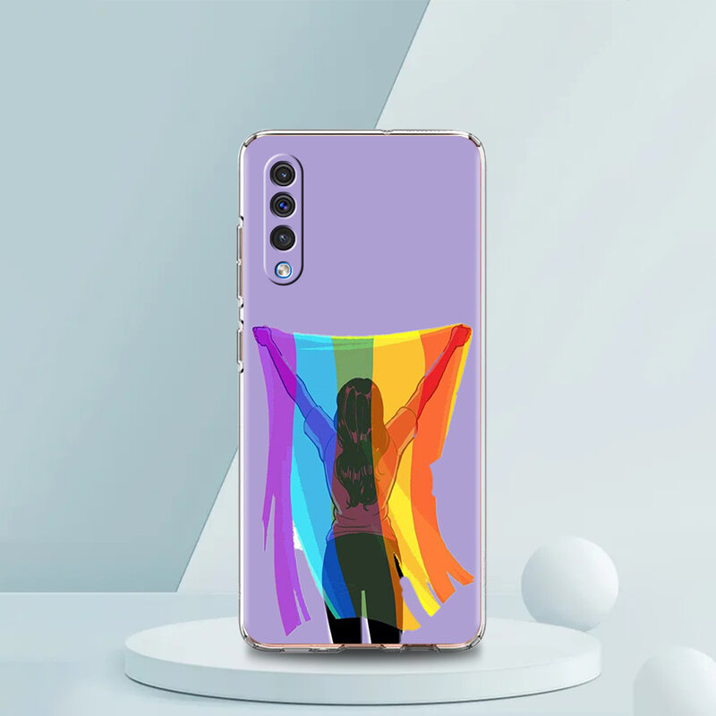 Homosexuell Lesben lgbt Regenbogen Stolz Kunst transparente Telefon hülle für Samsung Galaxy A12 A50 A52 A70 A40 A10 A20 A30 A03s Silikon hülle