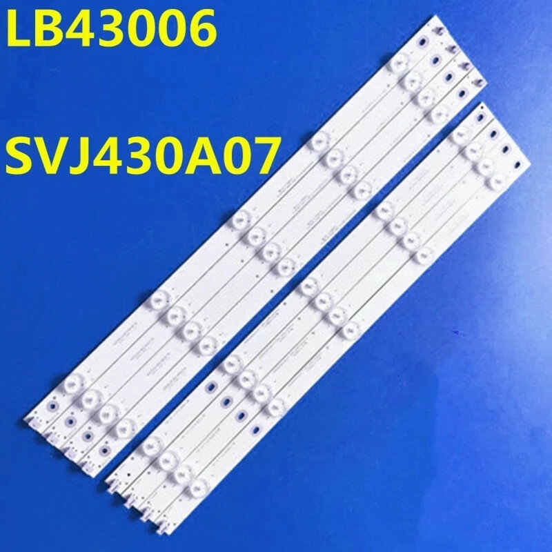Tira de retroiluminação LED, LB43006, SVJ430A07, LB-C430F14-E1-L-G1-SE1, LB-C430F14-E1-L-G1-SE2, SE3, 43D7200, LU43V809A, GD43D2000, 8 peças
