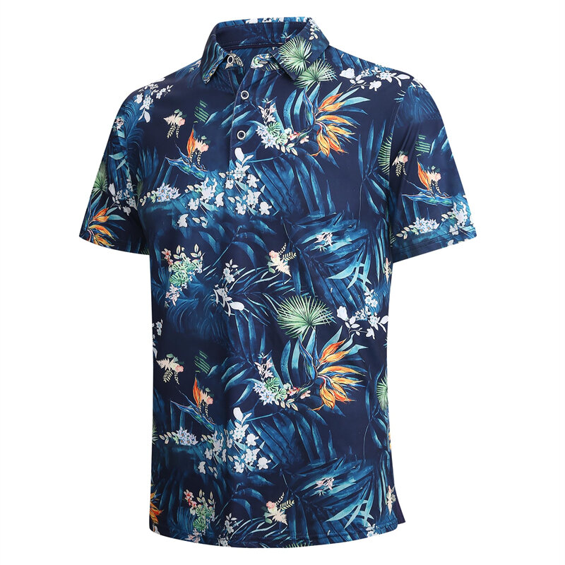 하와이 남성 폴로 셔츠, 3D 동물 프린트 반팔 골프 티셔츠, 패션 하이 퀄리티 남성 의류, 스트리트 디자이너 폴로 티셔츠