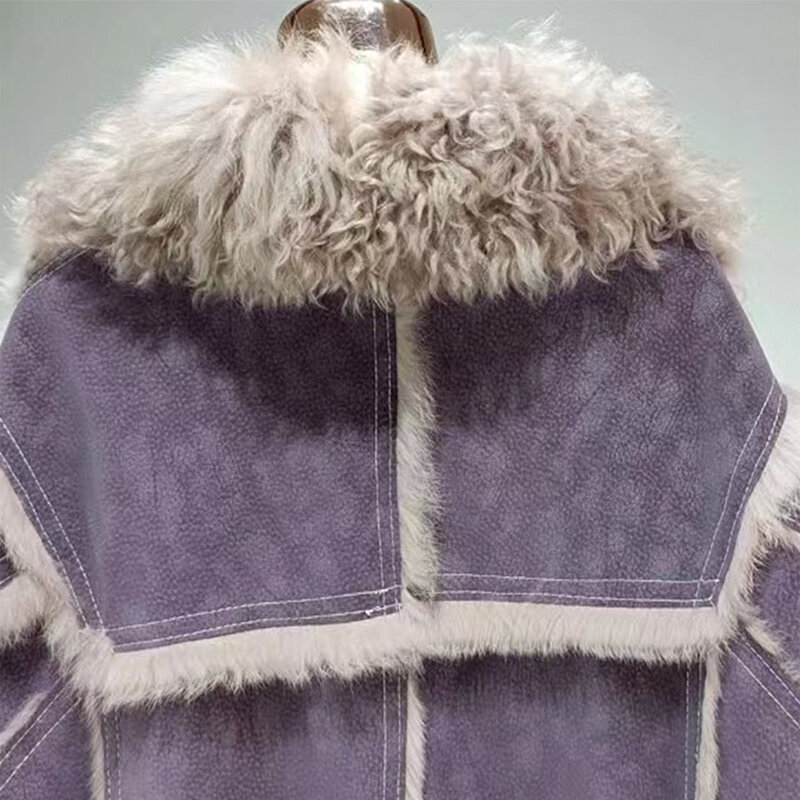 traf zara 2023  hiver fourrure femme vestescourt en peau , naturelle lapin doublure, luxe à la mode mouton pour Tourner le col manteau