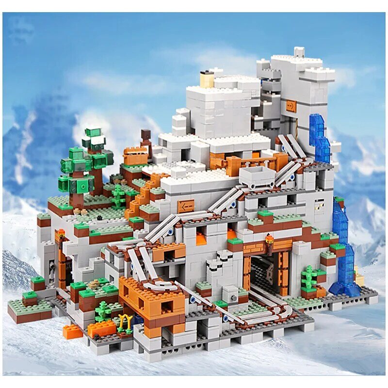 The Mountain Cave My World Educational Toys Building Blocks Bricks 76010 Birthday Christmas Gifts Compatible 21137